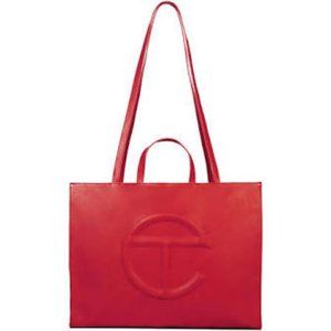 Telfar large red shopping bag